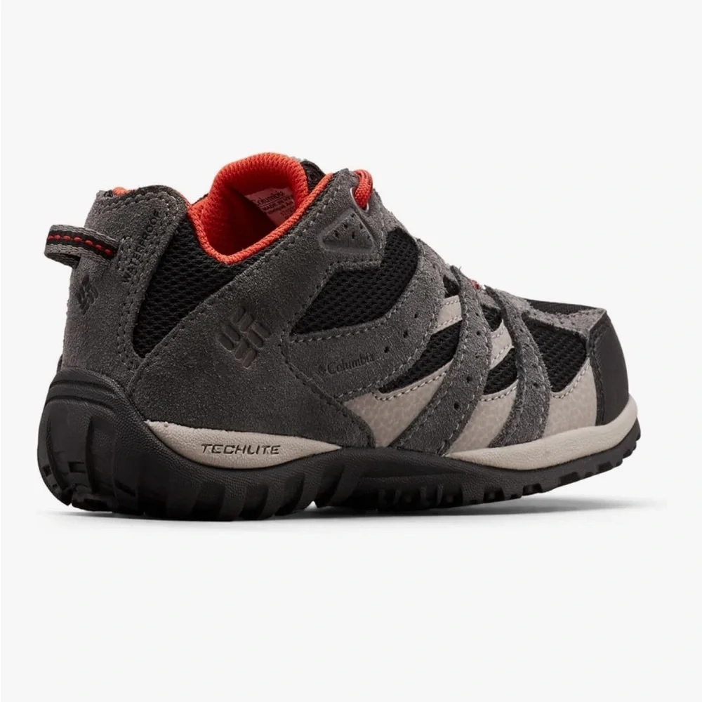 Columbia Kids Gray and Black Hiking Sneakers with Red Lining